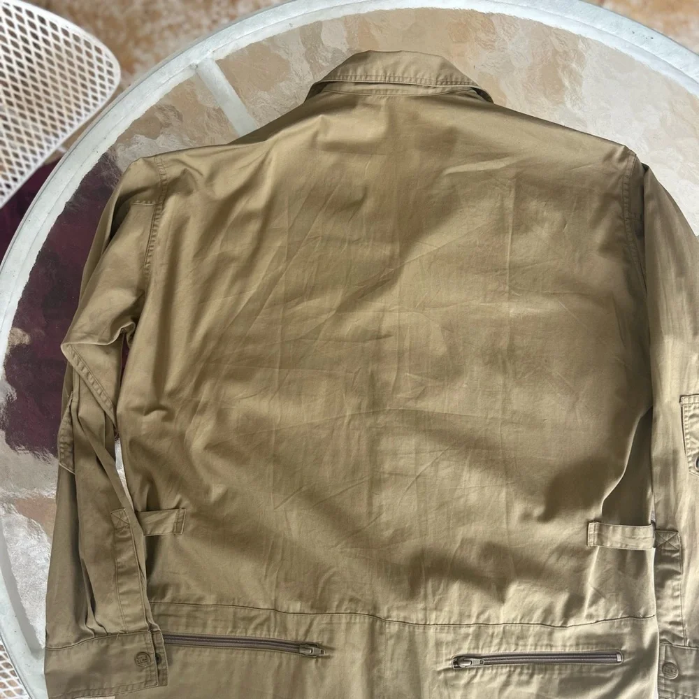 L.L. Bean Tan Lightweight Shirt Jacket with Collar and Adjustable Cuffs - Picture 8 of 9